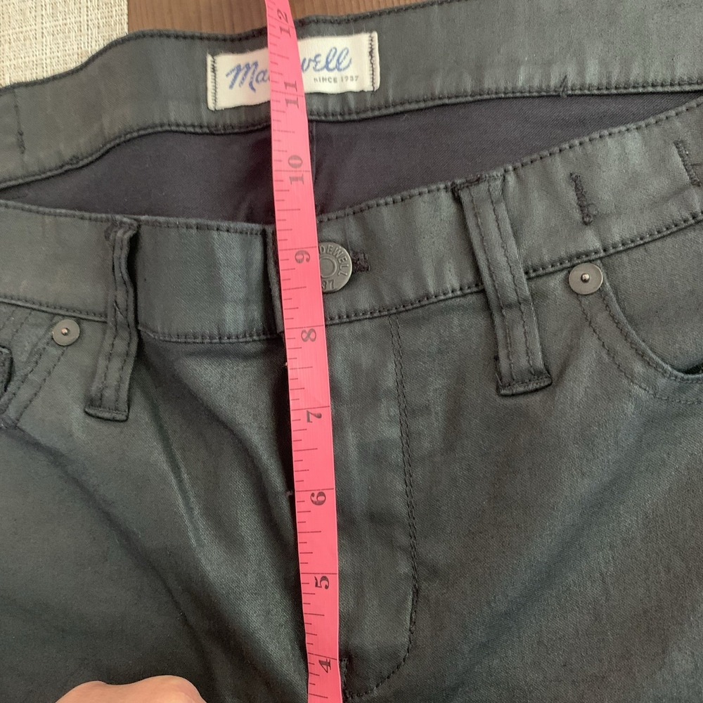 Madewell Women's 32 Black Skinny Jeans Coated Edition Denim - Picture 8 of 10